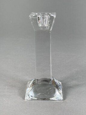 Vintage Lenox Lead Crystal Monument 6" Taper Candlestick Holder Square Base